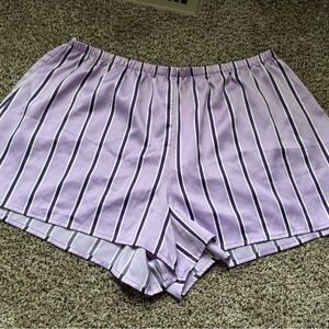 Striped Lavender Sleep Shorts